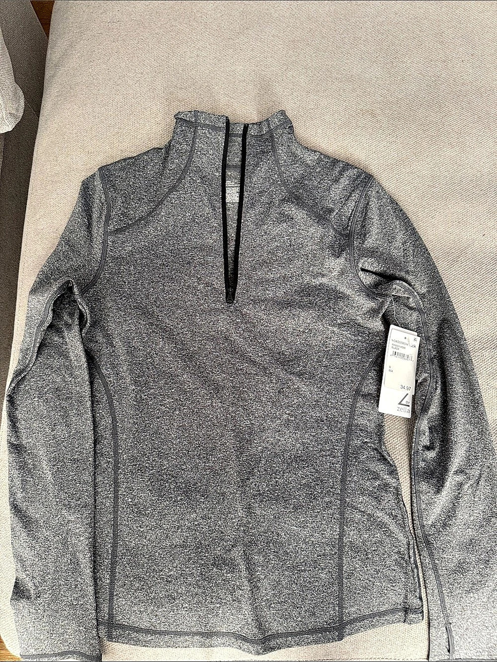 Zella Women's Gray Half-Zip Pullover